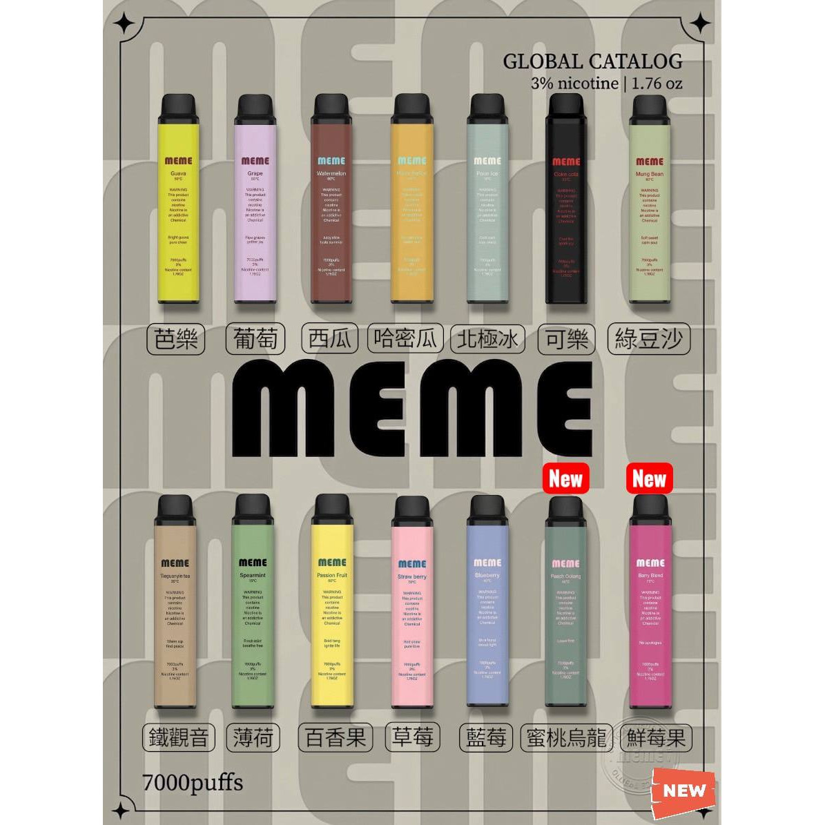 <p><strong>MEME 7000口 重磅上市</strong><br />
<strong>拋棄式/一次性</strong></p>